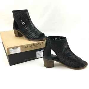 Kelsi Dagger Black Gateway Open Toe Bootie